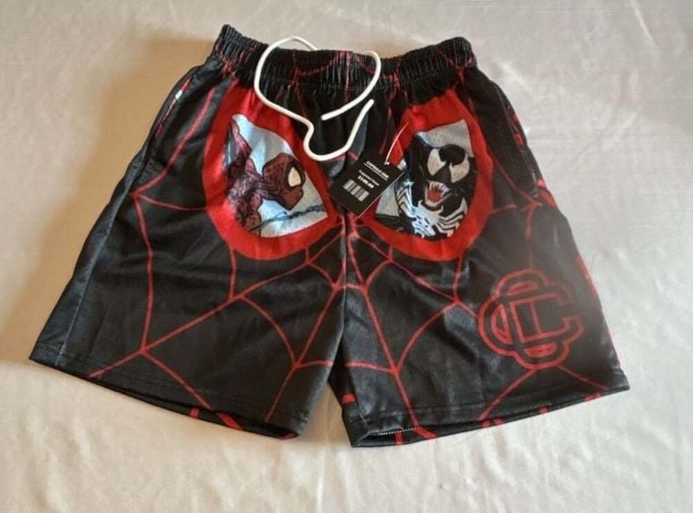 Capsule One Spider-Man and Venom Graphic Spider-Web Mesh Shorts